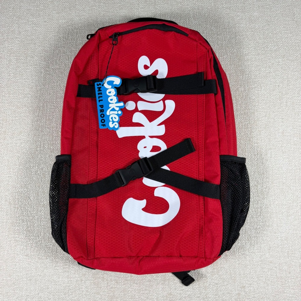 Cookies Smell Proof Red Honeycomb Ripstop Backpack Laptop Bag Streetwear‎ NEW